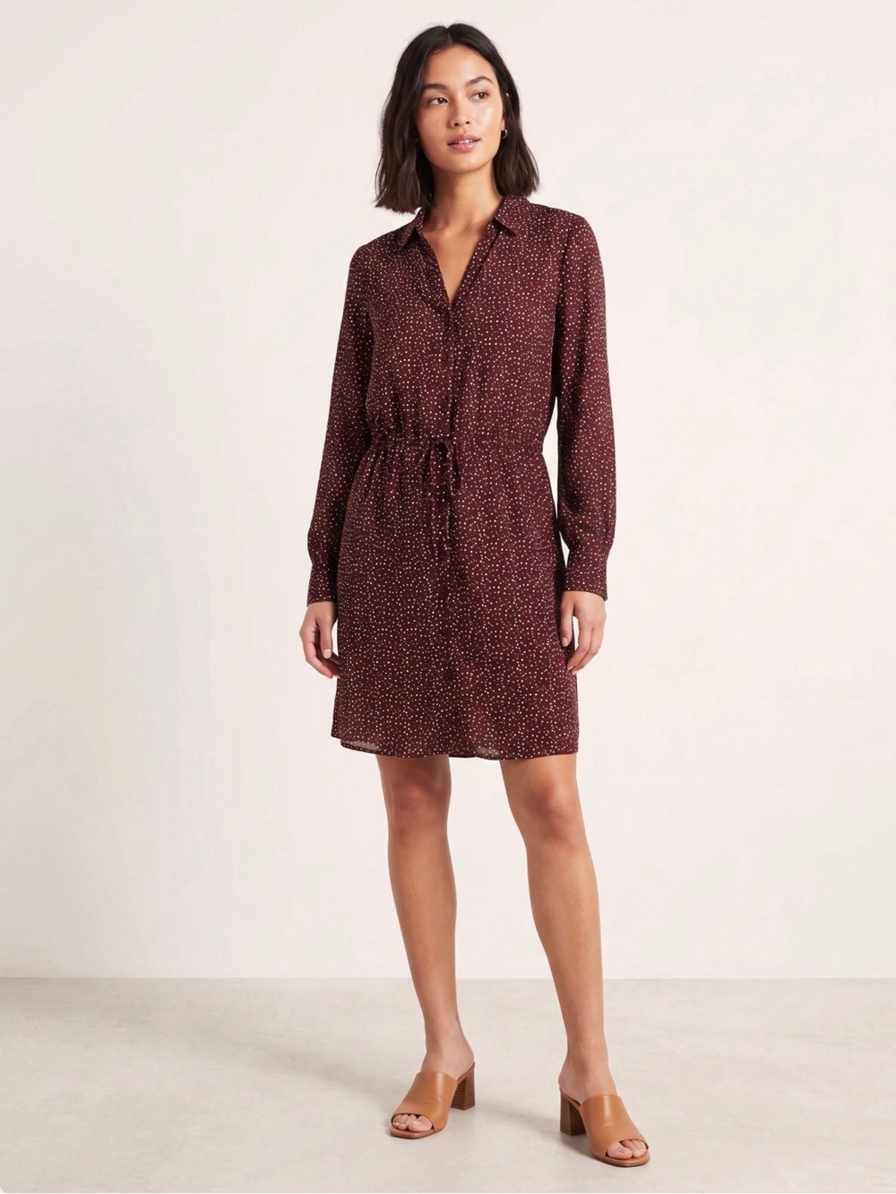 Abercrombie and Fitch (Size LG) Brown with white/black spots Maxi Dress